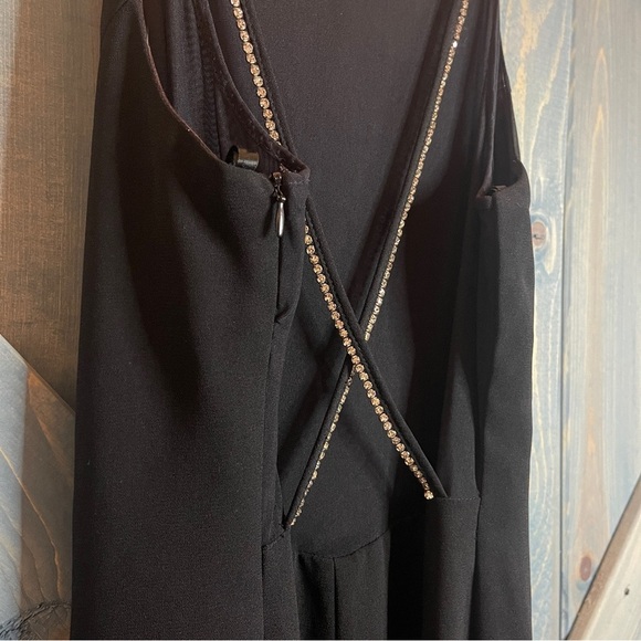 90s Vintage Black Sheath Halter Maxi Dress Size 14 - Picture 7 of 10